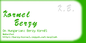 kornel berzy business card